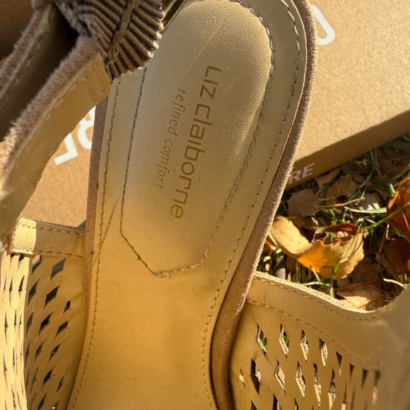 Liz Claiborne Tan Cutout Heeled Sandals - Picture 2 of 3